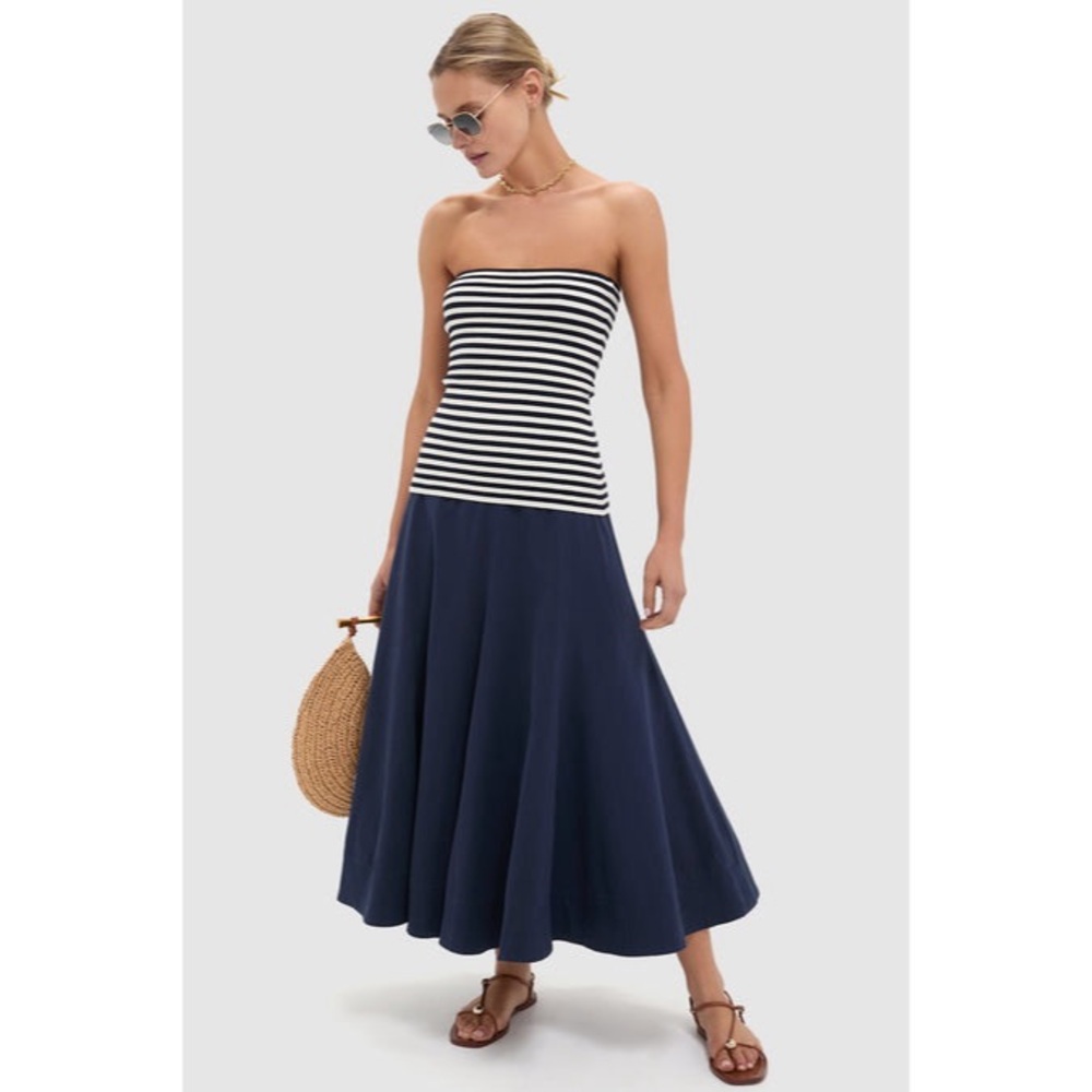 Tuckernuck Navy and Ivory Stripe Knit Ilena Top Women’s size XXS
